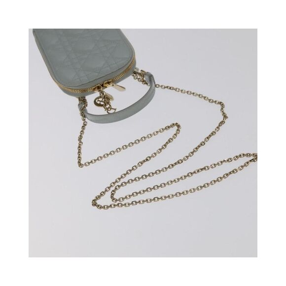 Pre Loved Dior Lady Women Blue Shoulder Bags - Picture 7 of 8